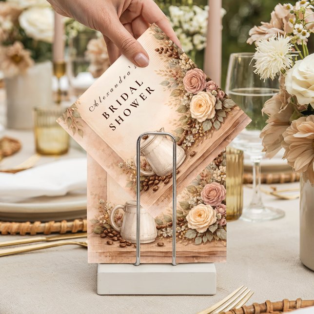 Rustic Espresso Bar Bridal Shower Serviette (Von Creator hochgeladen)