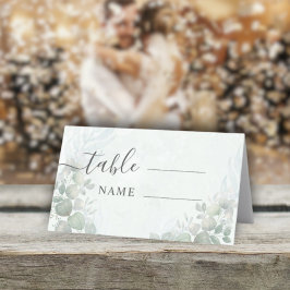 Rustic Eucalyptus Sage Green Wedding Platzkarte