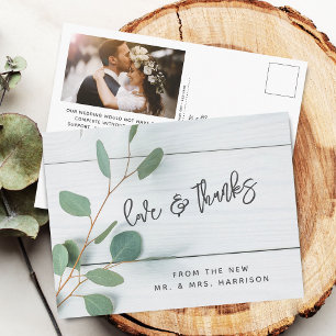 Rustic Eucalyptus Wedding Foto Vielen Dank Postkarte