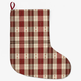 Rustic Evergreen & Cranberry Pet Stocking Großer Weihnachtsstrumpf