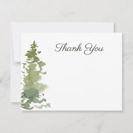 Rustic Evergreen Danke Note Card
