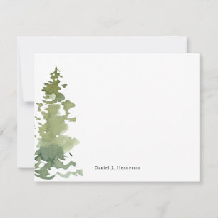 Rustic Evergreen Personalisiert Stationery Mitteilungskarte
