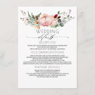 Rustic Fall Bloom Wedding Information Guest Begleitkarte