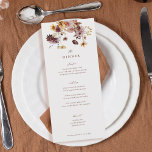 Rustic Fall Boho Floral Hochzeitsessen Menükarte<br><div class="desc">Rustic Fall Boho Floral Hochzeitsessen</div>