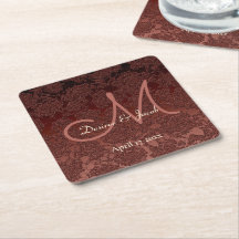 Rustic Fall Brown Champagne Monogram Wedding
