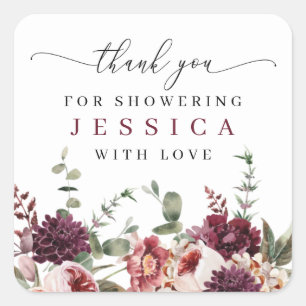 Rustic Fall Country Boho Vielen Dank Quadratischer Aufkleber