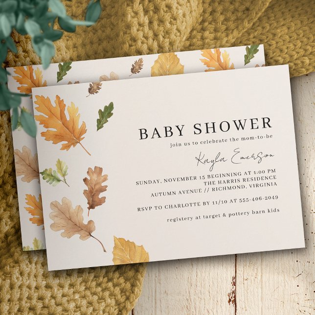 Rustic Fall | Earthy Neutral Autumn Baby Shower Einladung (Von Creator hochgeladen)