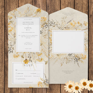 Rustic Fall Fields Wildblume Dinner All In One Einladung