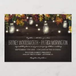 Rustic Fall Firefly Mason Jar Hochzeitseinladungen Einladung
