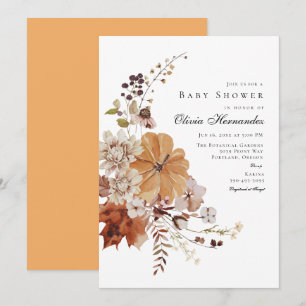 Rustic Fall Floral Baby Dusche Einladung