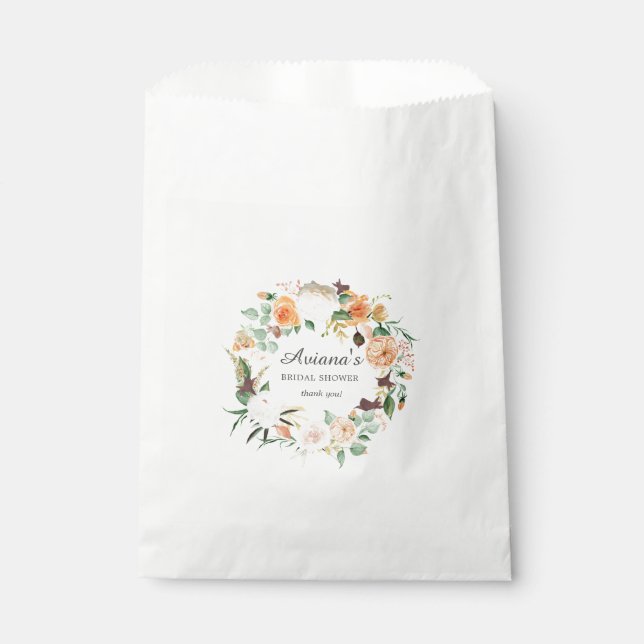 Rustic Fall Floral Brautparty Vielen Dank Geschenktütchen (Vorderseite)