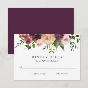 Rustic Fall Floral Elegante Hochzeit RSVP Karte