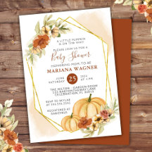 Rustic Fall Floral Little Pumpkin Baby Dusche