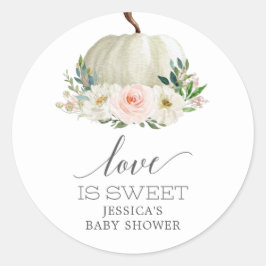 Rustic Fall Floral Pumpkin Liebe ist süße Gabe Cla Runder Aufkleber