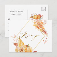 Rustic Fall Floral Pumpkin Wedding Gold UAWG