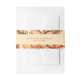 Rustic Fall Floral Wedding Einladung Bauchband Einladungsbanderole