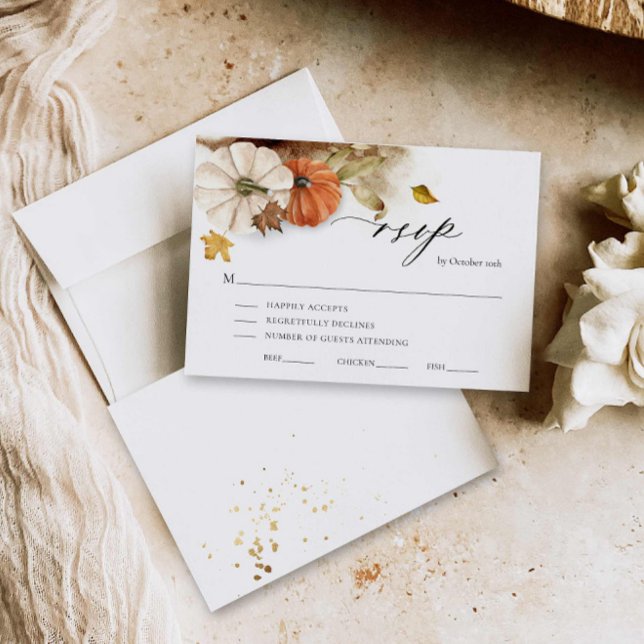 Rustic Fall Foliage Wedding RSVP Card Karte (Rustic Wedding Rsvp card)