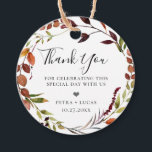 Rustic Fall Foliage Wreath Vielen Dank Geschenkanhänger<br><div class="desc">Rustikale Wasserfarbenfallen Laub mit passender Musterunterlage,  vielen Dank für Tags. Die Tags sind mit schönen bemalten Blätter und Ästen in Braun-,  Orange- und Grüntönen gestaltet.</div>