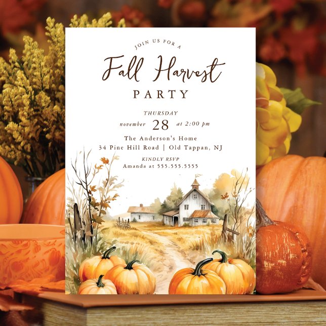 Rustic Fall Harvest Barn Thanksgiving Einladung (Von Creator hochgeladen)