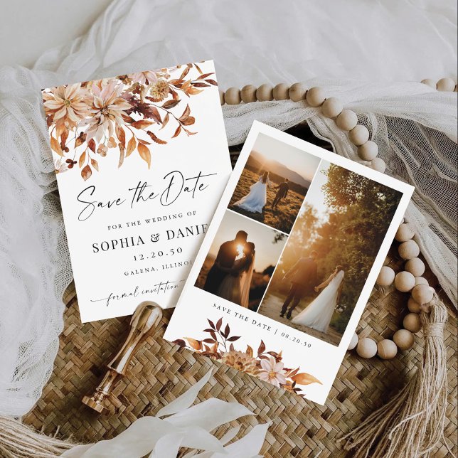 Rustic Fall Leaves Save The Date Card (Von Creator hochgeladen)
