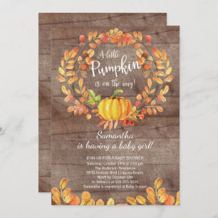 Rustic Fall Little Pumpkin Baby Dusche Einladung