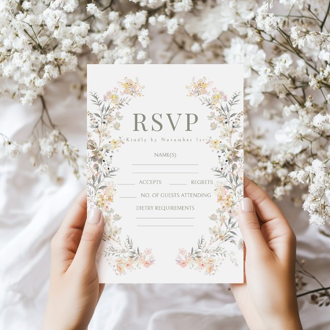 Rustic Fall Meadow Wildflower Wedding RSVP cards (Von Creator hochgeladen)