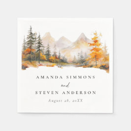 Rustic Fall Mountain Pine Forest Wedding Serviette