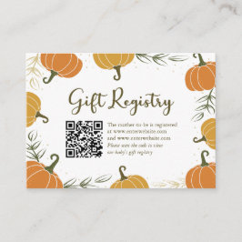 Rustic Fall Pumpkin Baby Dusche Geschenk Registrie Begleitkarte