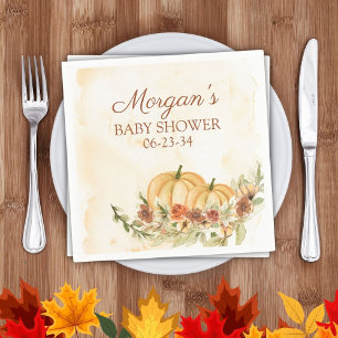 Rustic Fall Pumpkin Baby Dusche Serviette
