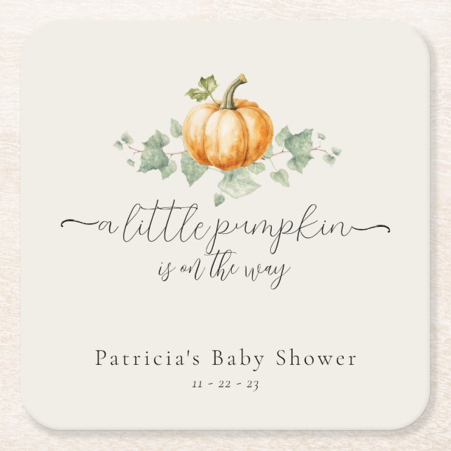 Rustic Fall Pumpkin Baby Showroom Untersetzer (Vorderseite)