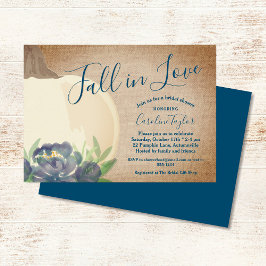 Rustic Fall Pumpkin Blue Floral Brautparty Einladung