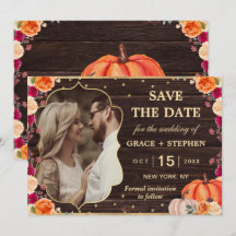 Rustic Fall Pumpkin Blütenhochzeit retten das Datu