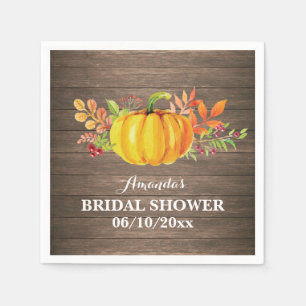 Rustic Fall Pumpkin Brautparty Napkin Serviette