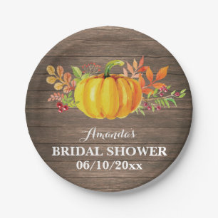 Rustic Fall Pumpkin Brautparty Papierplatte Pappteller