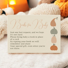 Rustic Fall Pumpkin Bücher für Babydusche Begleitkarte