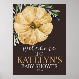 Rustic Fall Pumpkin Dusche Begrüßungszeichen Poster