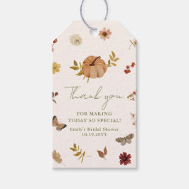 Rustic Fall Pumpkin Floral Bridal Shower Thank You Geschenkanhänger