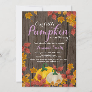 Rustic Fall Pumpkin Girl Baby Dusche Einladung