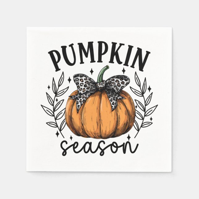 Rustic Fall Pumpkin Season Party Serviette (Vorderseite)