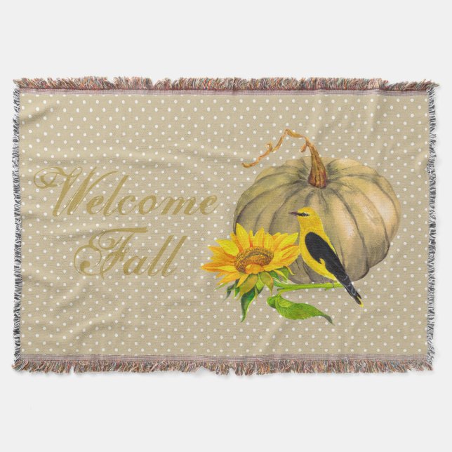 Rustic Fall Pumpkin Sonnenblume und Finish Decke (Vorderseite)