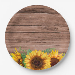 Rustic Fall Sunflower | Baby Shower Pappteller