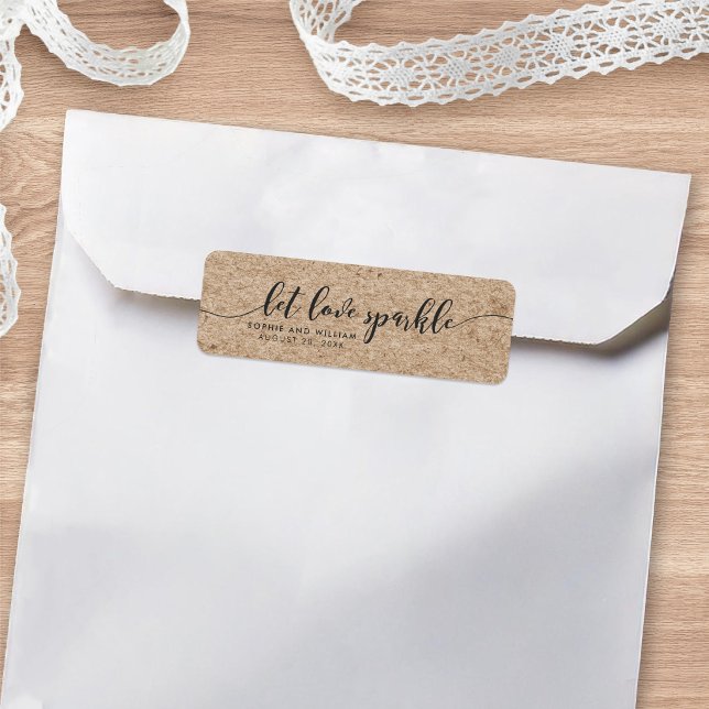Rustic Falsch Kraft Let Love Sparkle Wedding Favor (Von Creator hochgeladen)