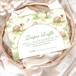 Rustic Farm Animals Pastel Diapper Raffle Begleitkarte