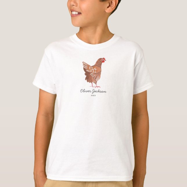 Rustic Farm Market Rooster Boy T-shirt (Vorderseite)