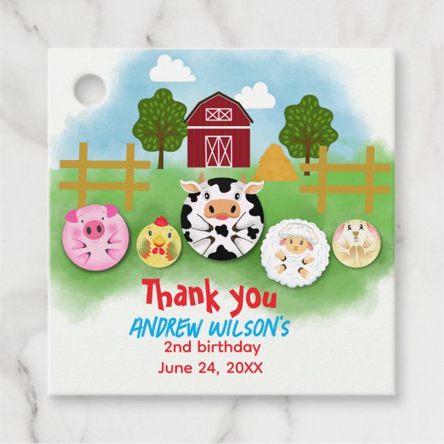 Rustic Farm Party Animals Balls Ready to Play Ball Geschenkanhänger (Vorderseite)