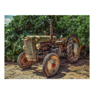 Rustic farm tractor fotodruck