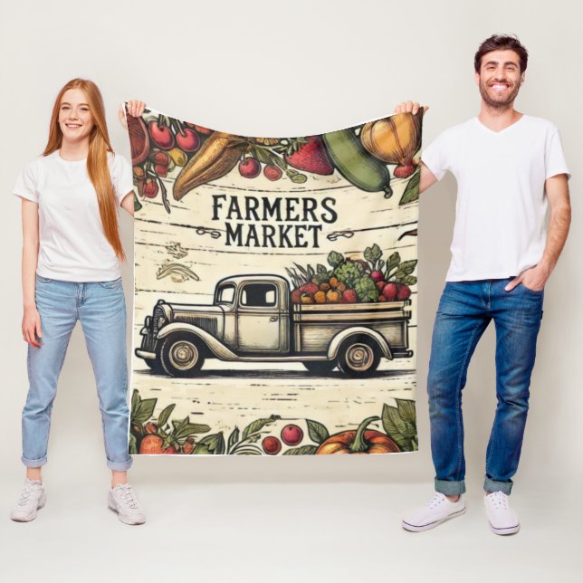 Rustic Farmers Market Truck Fleece Blanket (Beispiel)