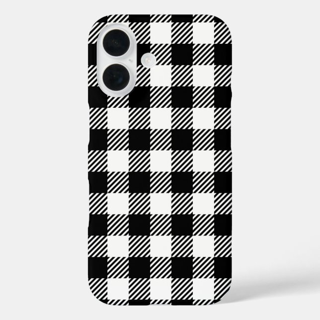 Rustic Farmhouse Black & White Checkered Case-Mate iPhone Hülle (Rückseite)
