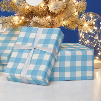 Rustic Farmhouse Blue & Cream Wrapping Paper Geschenkpapier