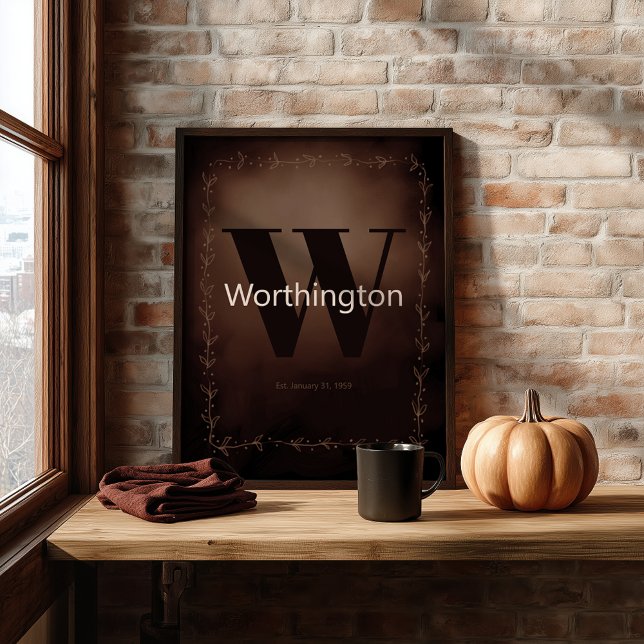 Rustic Farmhouse Family Last Name Western Decor Poster (Von Creator hochgeladen)